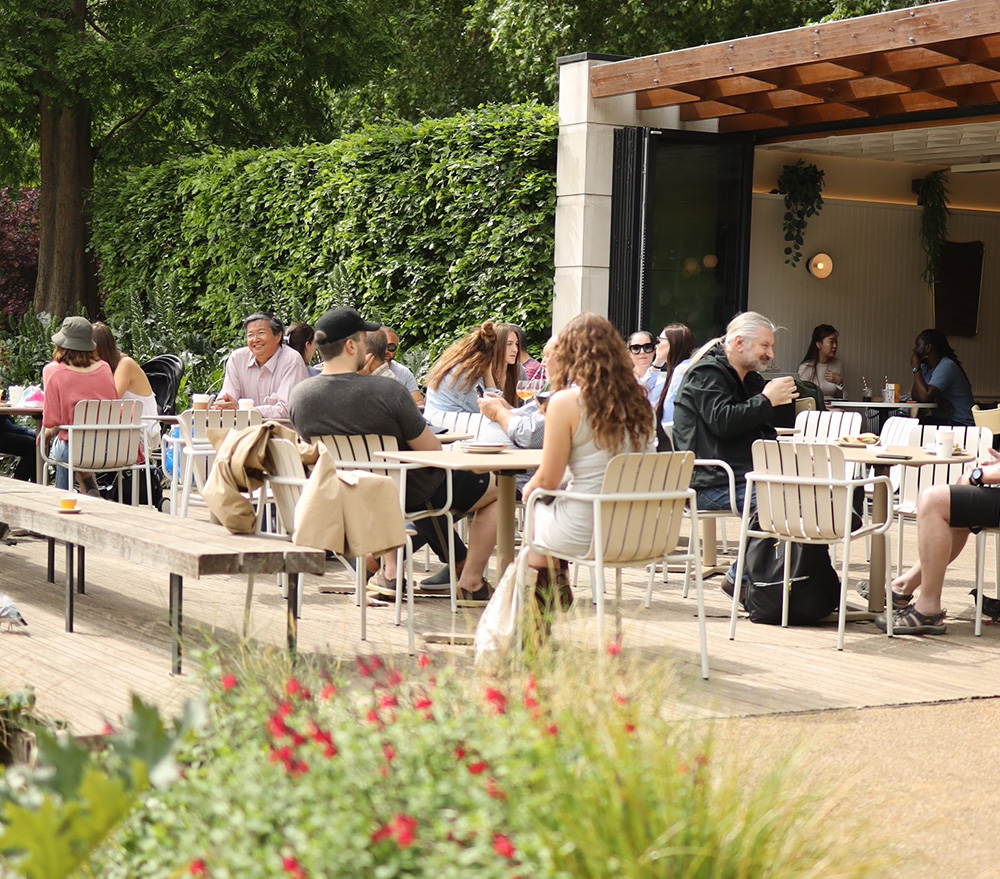 outdoor seating at a restaurant