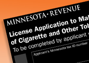 Detail of tobacco license form